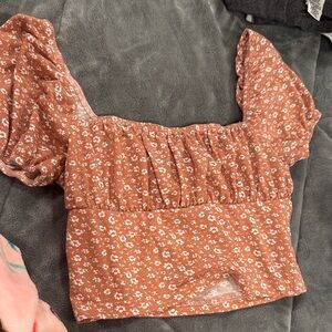 Floral Brown Women's Top